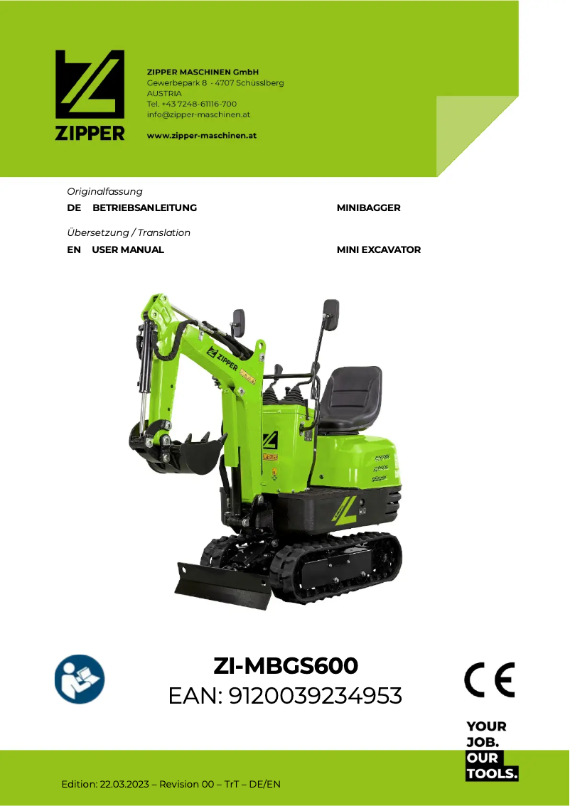 Page 1 de la notice Manuel utilisateur Zipper ZI-MBGS600
