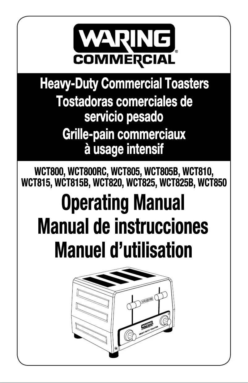 Page n°1 - Manuel utilisateur Waring Commercial WCT815