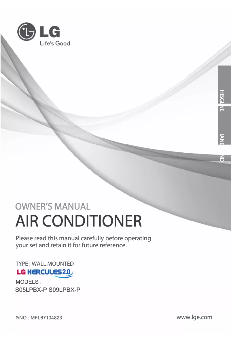 Page 1 de la notice Manuel utilisateur LG SN09LPBX-P