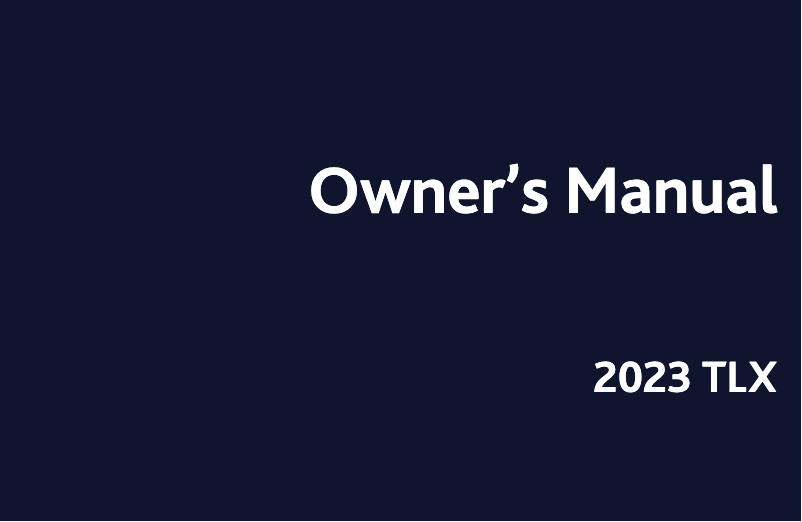 Page n°1 - Manuel utilisateur Acura TLX (2023)