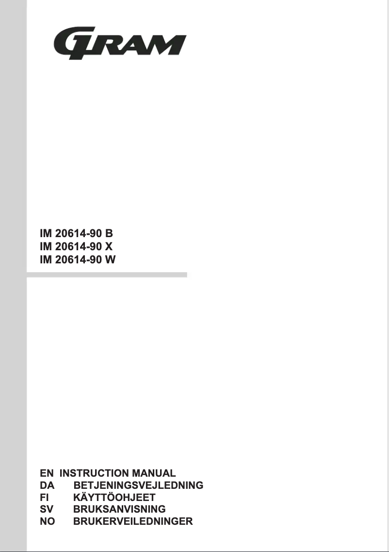 Page 1 de la notice Manuel utilisateur Gram IM 20614-90 W