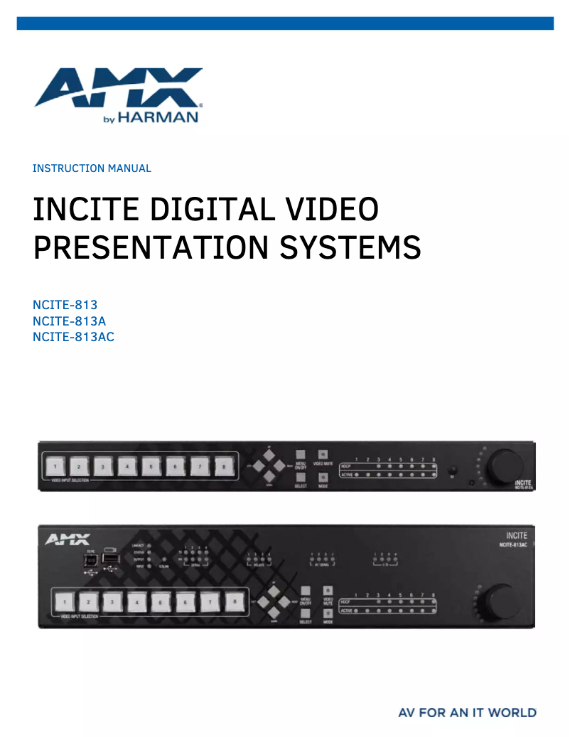 Image de la première page du manuel de l'appareil NCITE-813AC