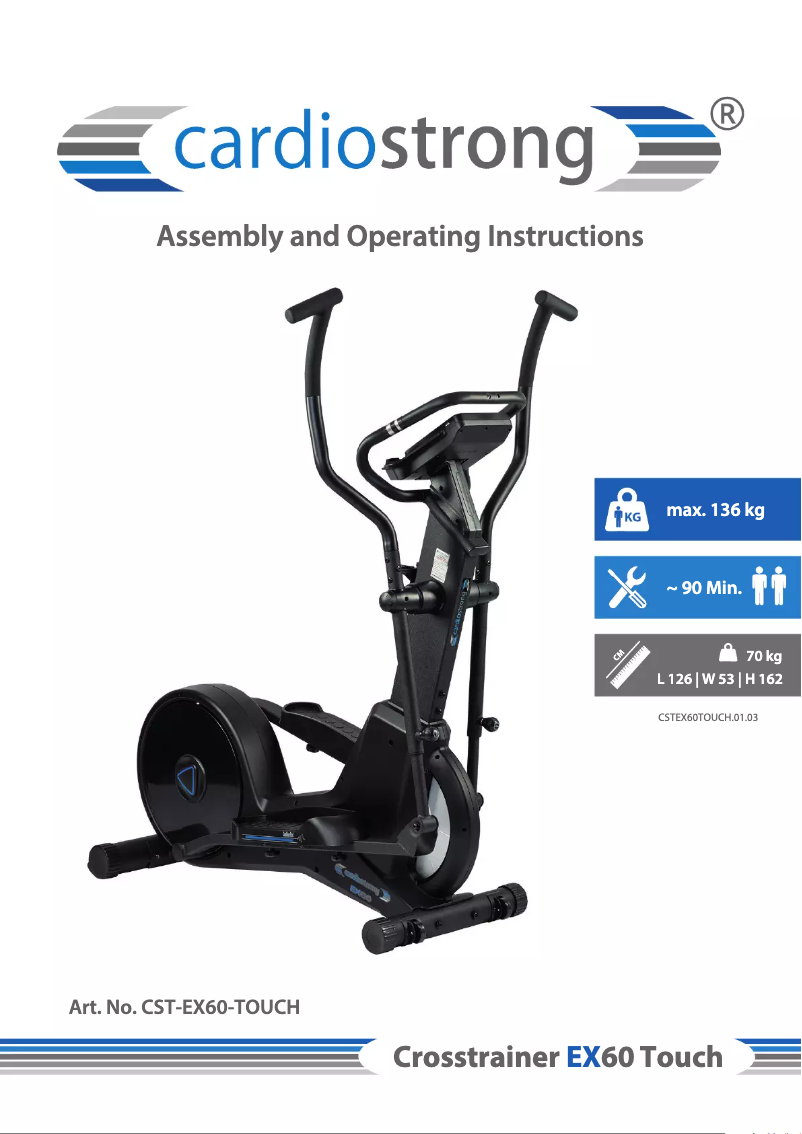 Página 1 del manual Manual de usuario Cardiostrong EX60 Touch