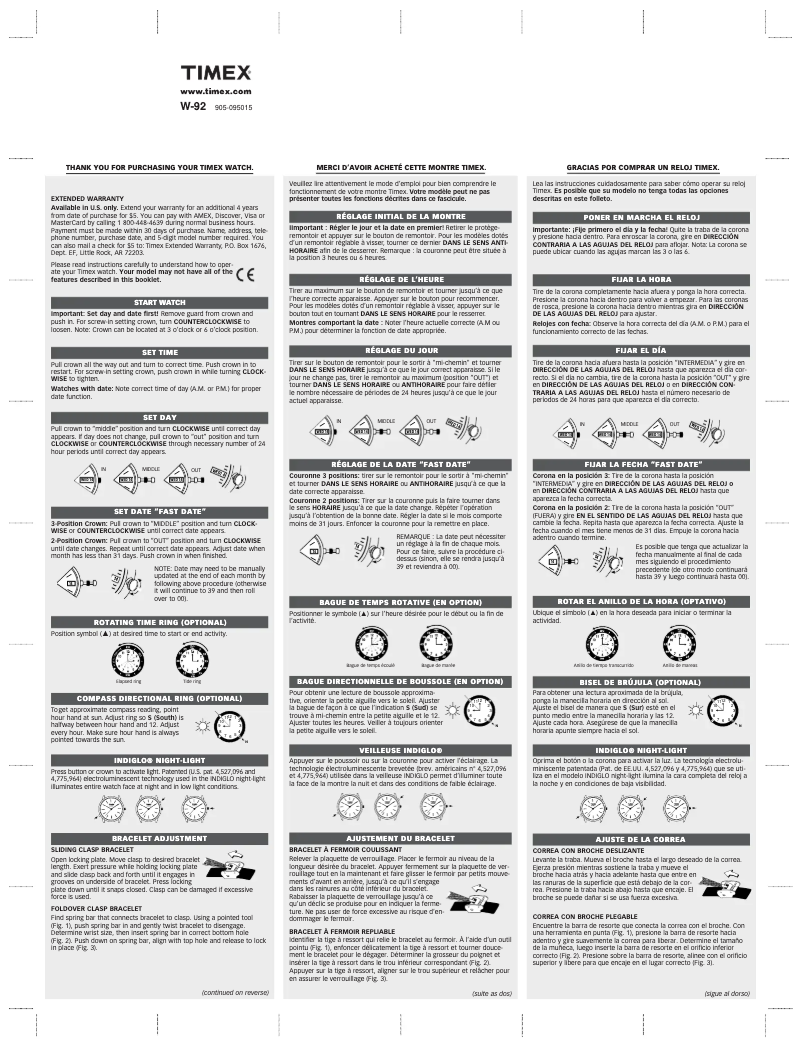 Page 1 de la notice Manuel utilisateur Timex Easy Reader