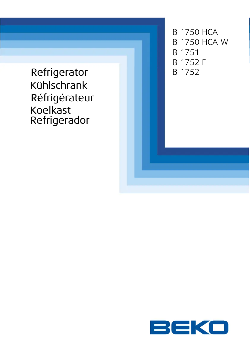 Page n°1 - Manuel utilisateur Beko B 1750 HCA