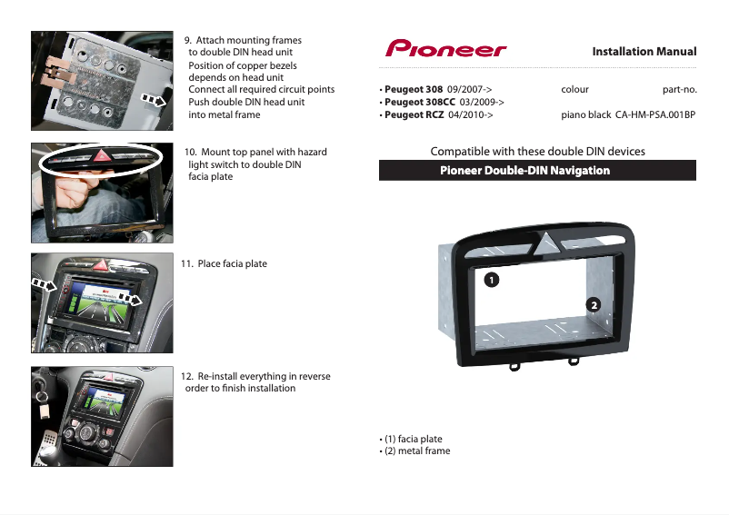 Page n°1 - Manuel utilisateur Pioneer CA-HM-PSA.001S