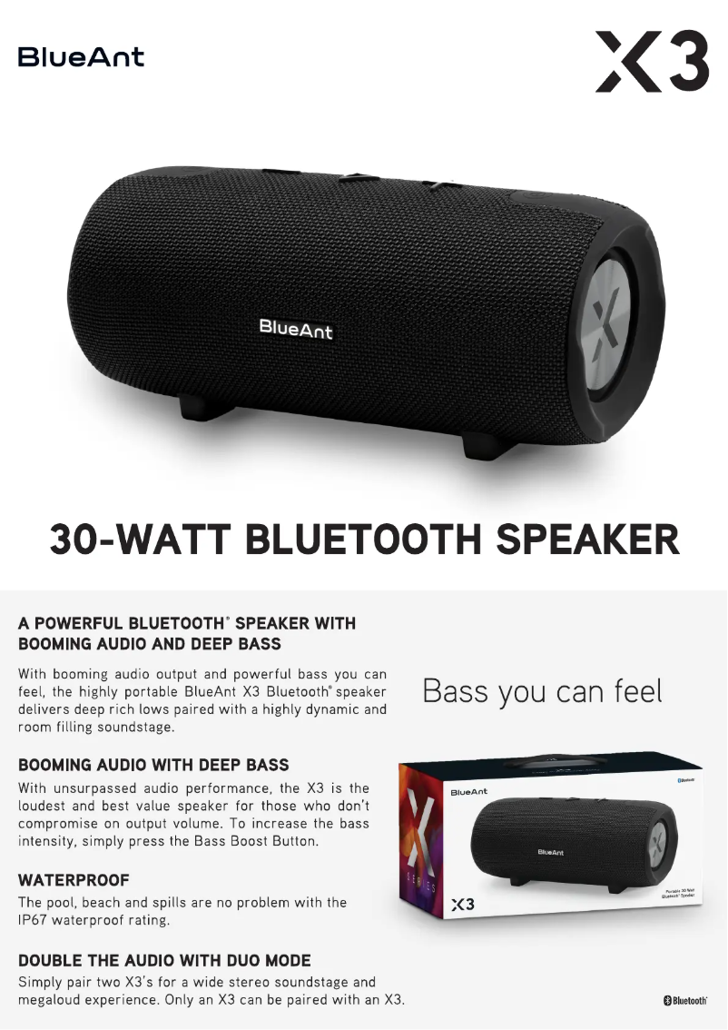 Page 1 de la notice Manuel utilisateur BlueAnt X3