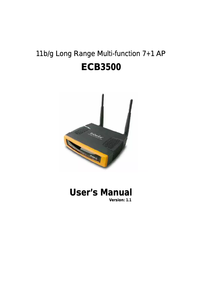 Page 1 de la notice Manuel utilisateur EnGenius ECB3500