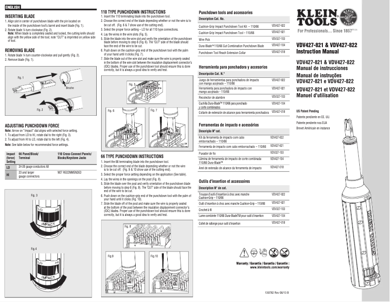 Page 1 de la notice Manuel utilisateur Klein Tools VDV427-822