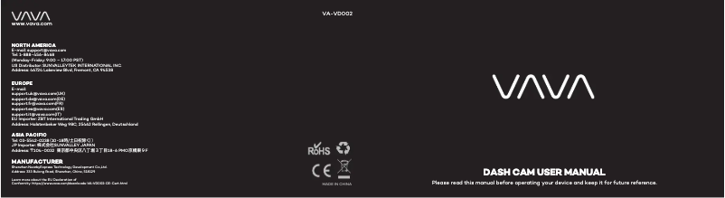 Image de la première page du manuel de l'appareil VA-VD002