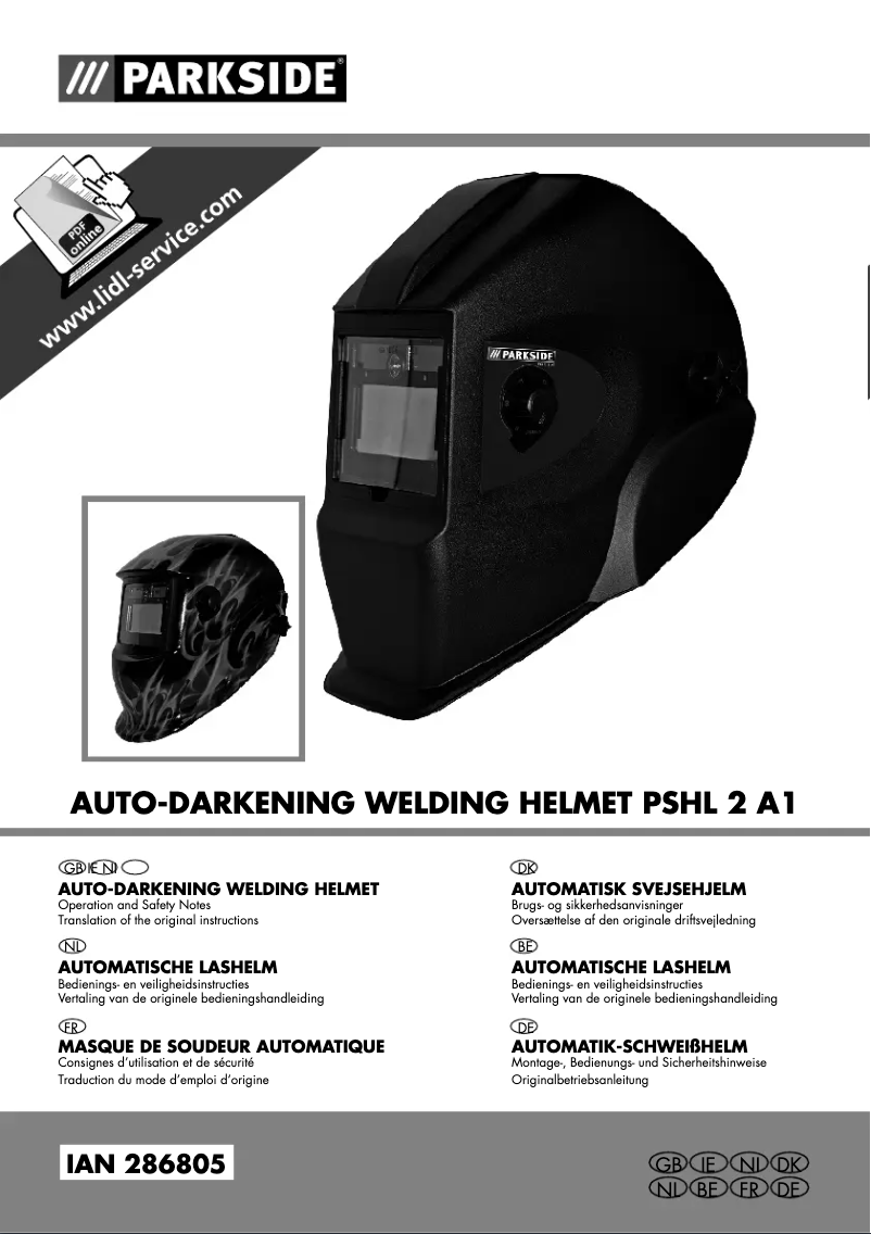 Page 1 de la notice Manuel utilisateur Parkside PSHL 2 A1