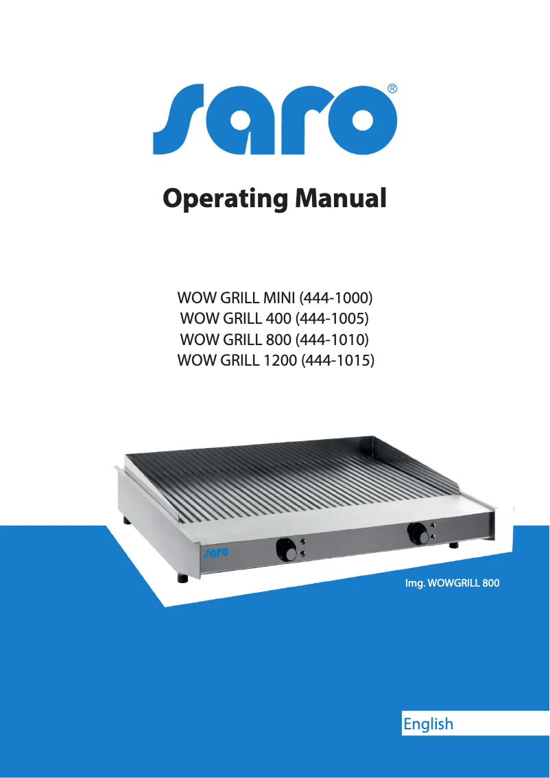 Image de la première page du manuel de l'appareil WOW GRILL 1200
