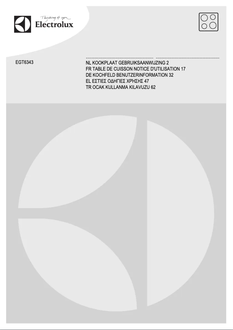 Page n°1 - Manuel utilisateur Electrolux EGT6343