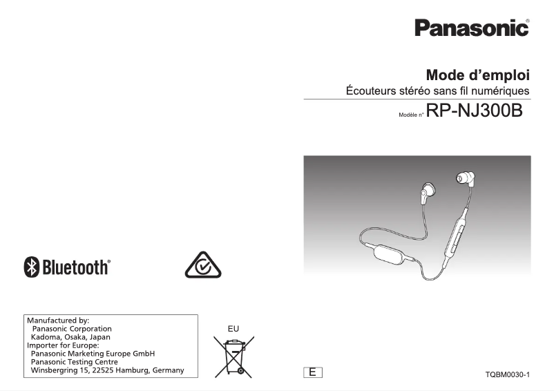 Página 1 del manual Manual de usuario Panasonic RP-NJ300