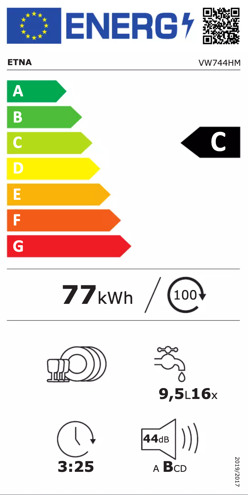 Page n°1 - Label énergétique Etna VW744HM