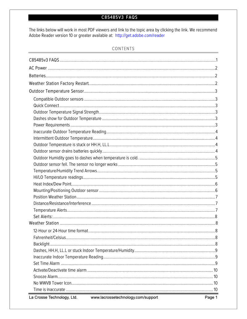 Image de la première page du manuel de l'appareil C85845V3