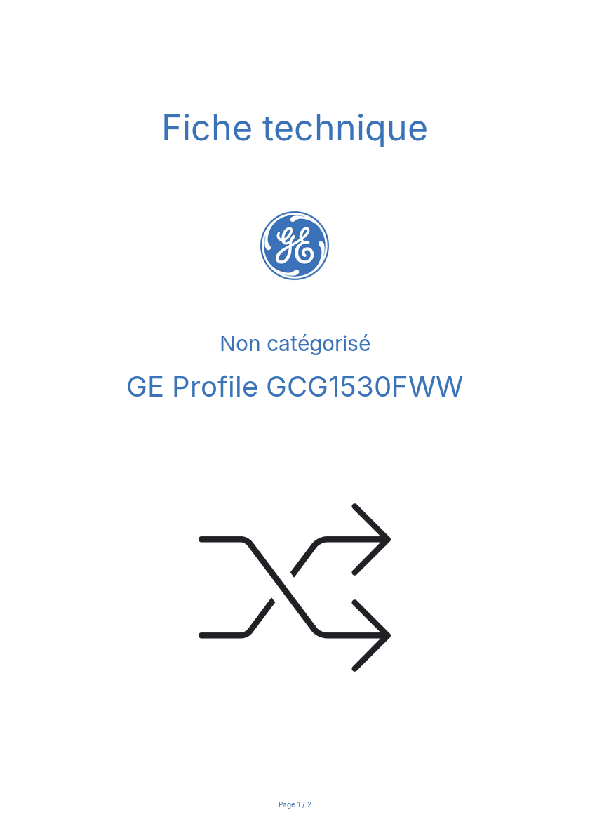 Image de la première page du manuel de l'appareil Profile GCG1530FWW