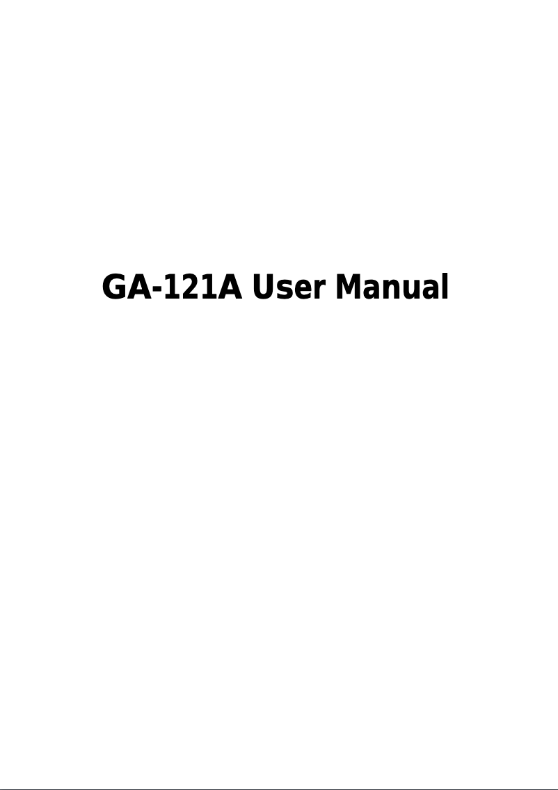 Page n°1 - Manuel utilisateur Getnet GA-121B