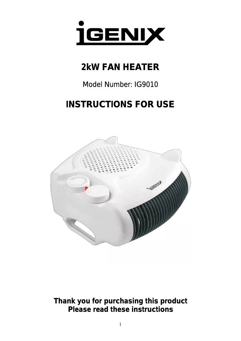 Página 1 del manual Manual de usuario Igenix IG9010