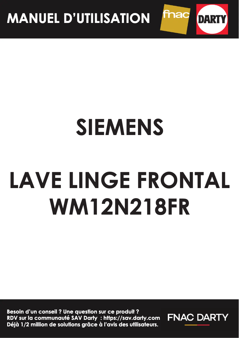 Image de la première page du manuel de l'appareil iQ300 WM12N218FR