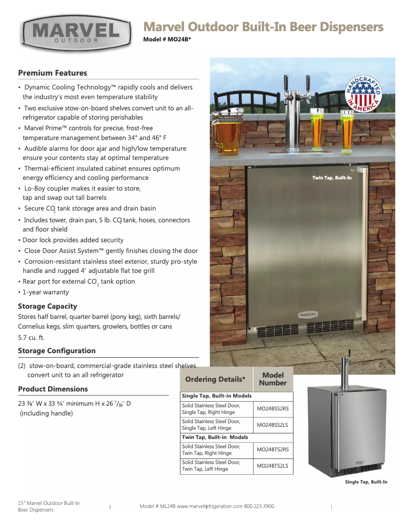 Página 1 del manual Ficha técnica Marvel MO24BTS2RS