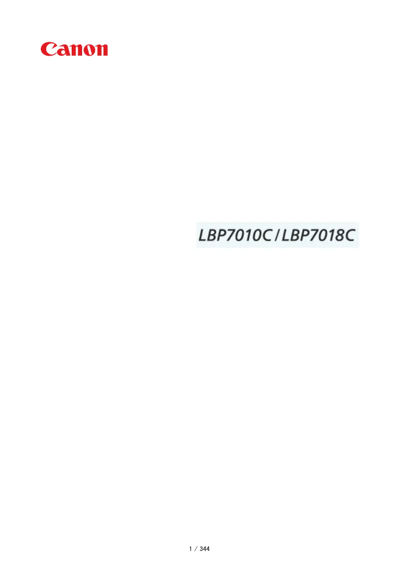 Image de la première page du manuel de l'appareil i-Sensys LBP7010C