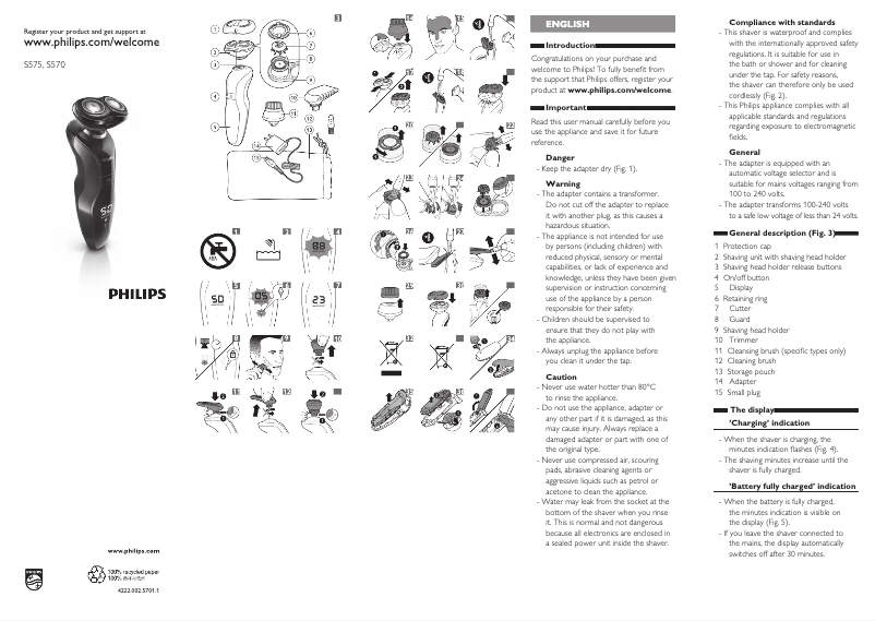 Image de la première page du manuel de l'appareil S575