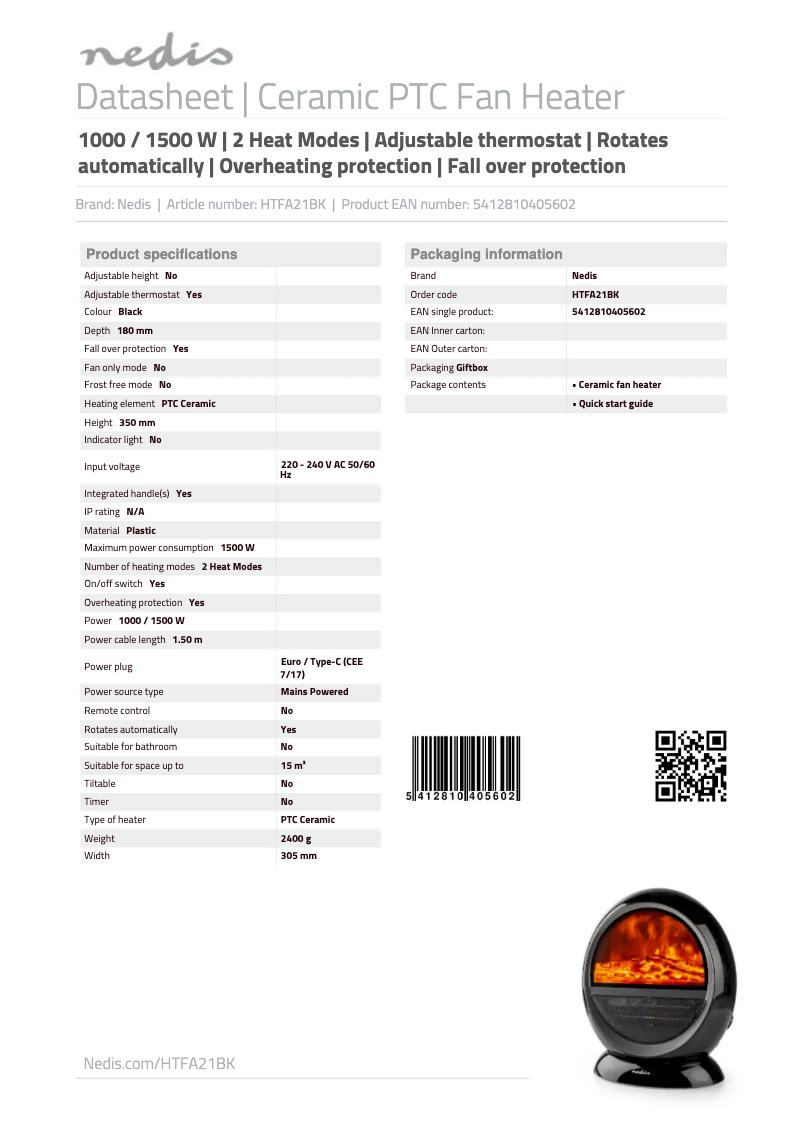 Image de la première page du manuel de l'appareil HTFA21BK