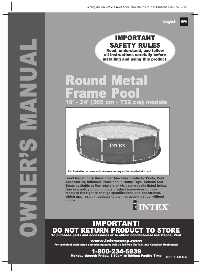 Page n°1 - Manuel utilisateur Intex 28211EG