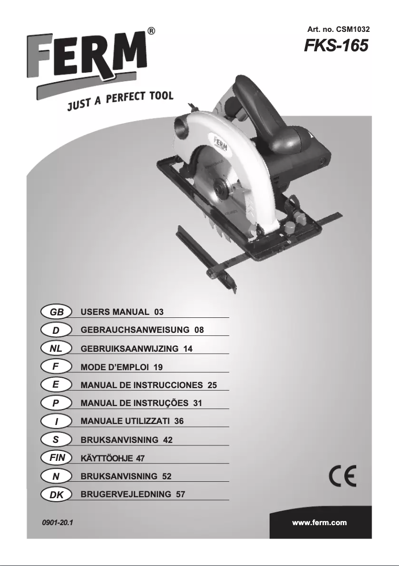 Page 1 de la notice Manuel utilisateur Ferm FKS-165