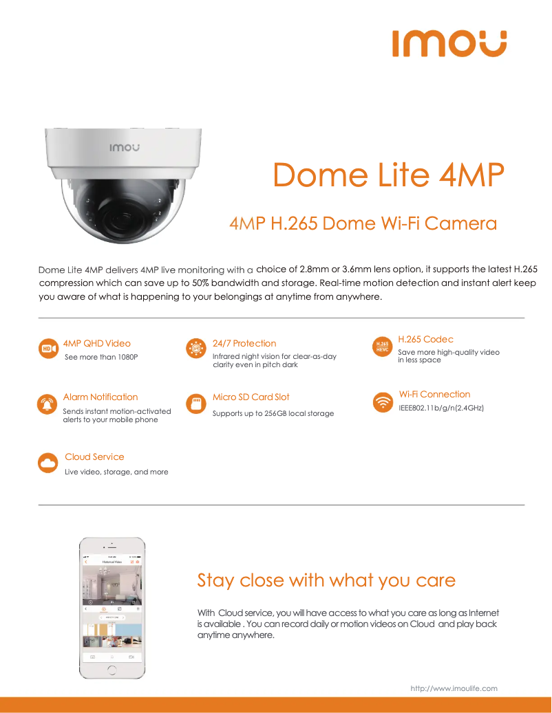 Page n°1 - Fiche technique Imou Dome Lite 4MP