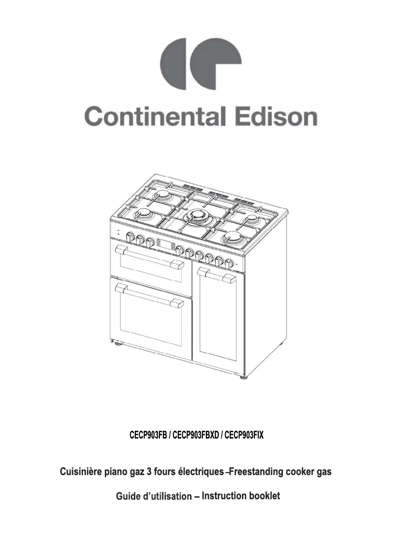 Page n°1 - Manuel utilisateur Continental Edison CECP903FB