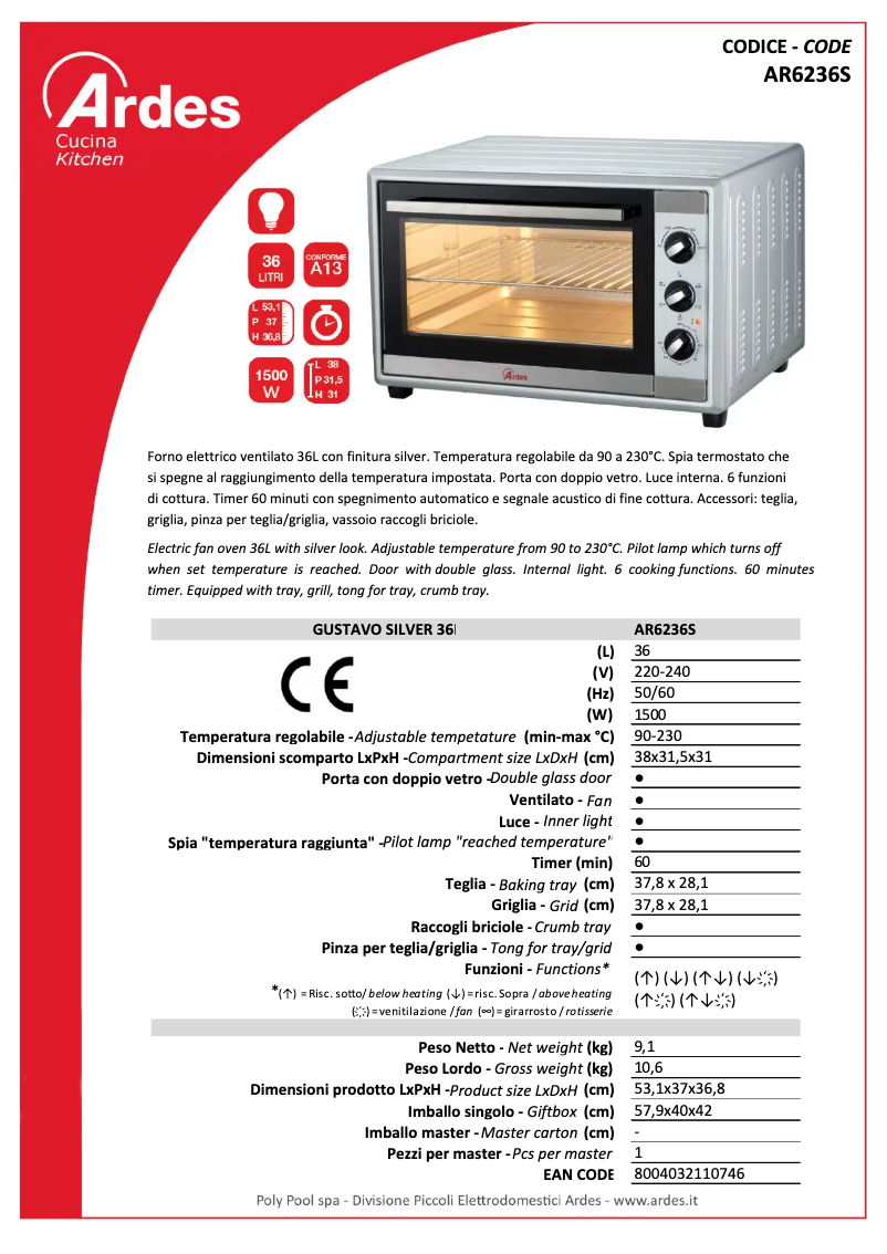 Imagen de la primera página del manual del dispositivo Gustavo AR6236S
