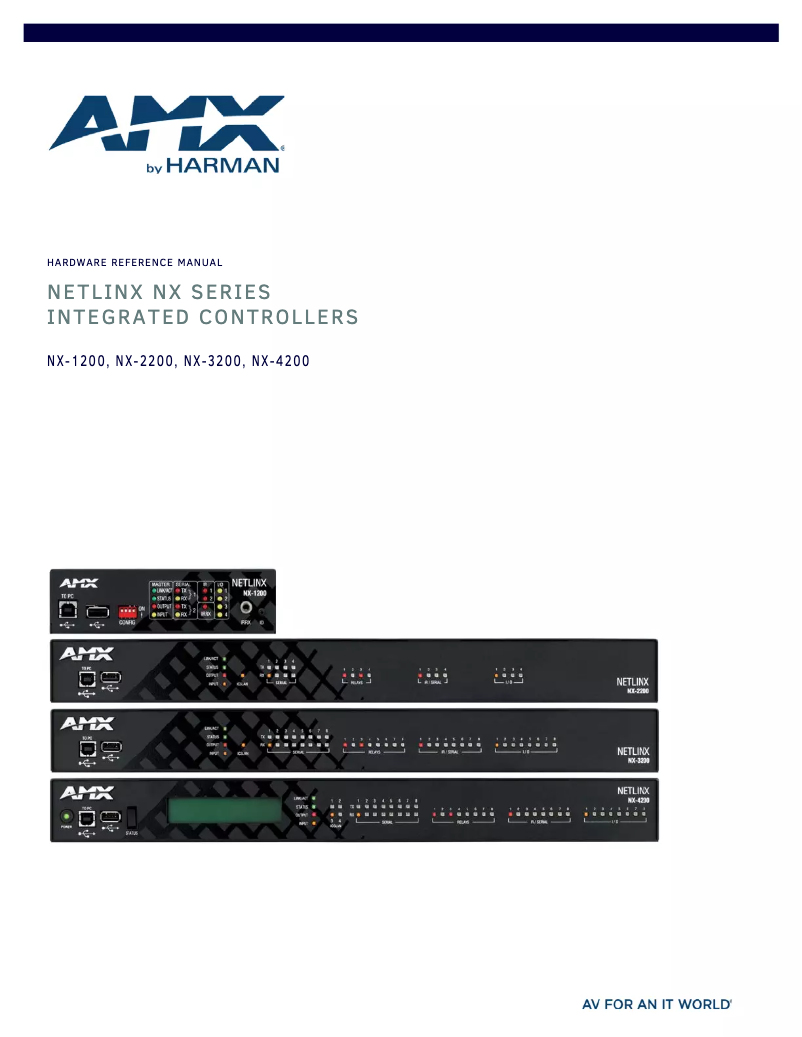 Page n°1 - Manuel utilisateur AMX NetLinx NX-1200