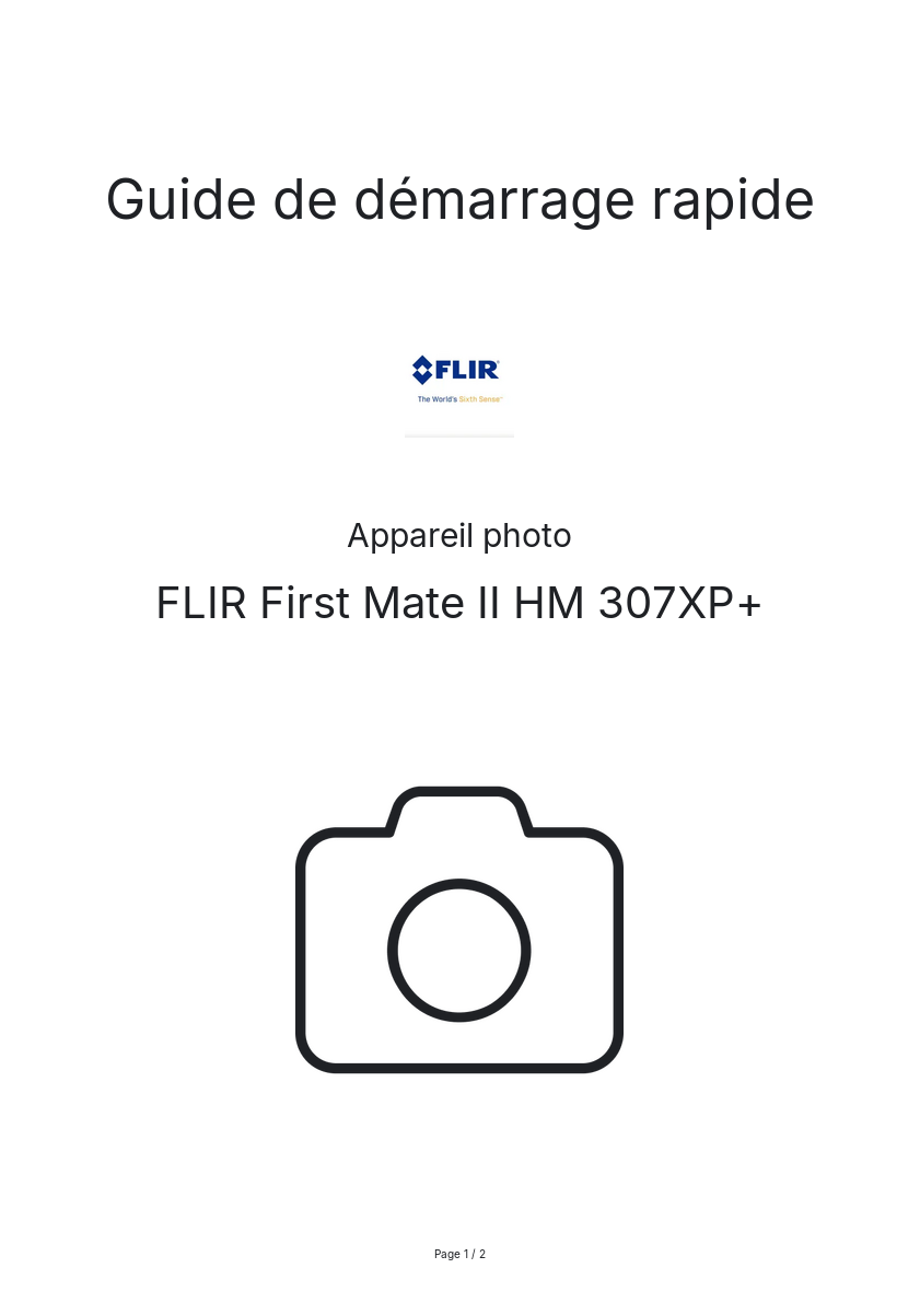 Page n°1 - Guide de démarrage rapide FLIR First Mate II HM 307XP+