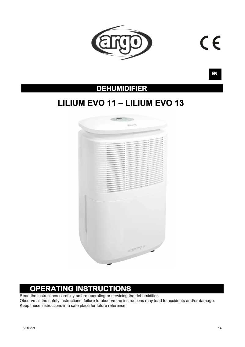 Page 1 of the manual User Manual ARGO Lilium EVO 13