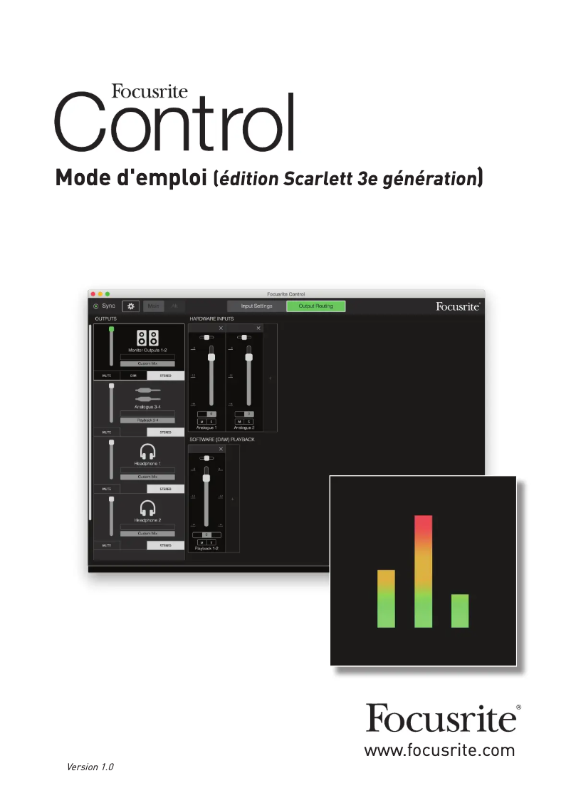 Page 1 de la notice Manuel utilisateur Focusrite Scarlett 2i2