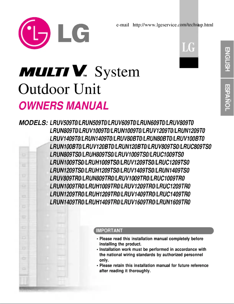 Page n°1 - Manuel utilisateur LG LRUN1208TS0