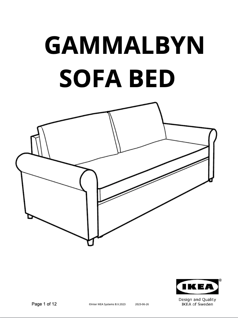 Page 1 de la notice Manuel utilisateur Ikea GAMMALBYN 705.580.28