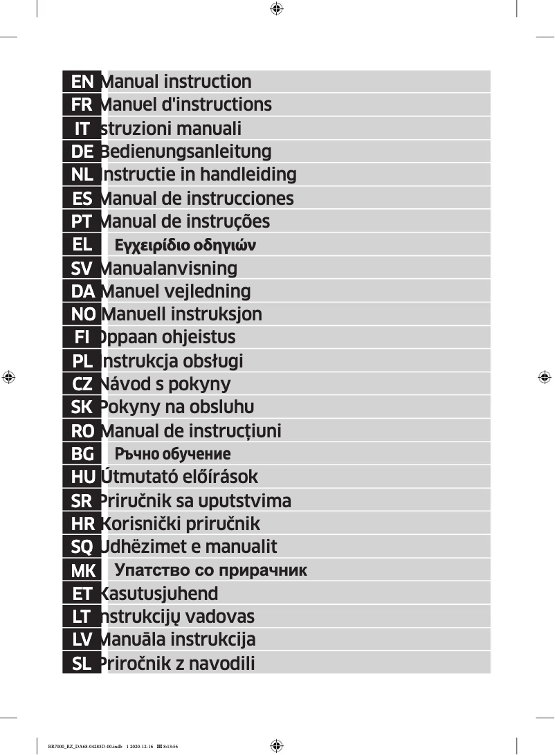 Página 1 del manual Manual de usuario Samsung RR39M7540SA