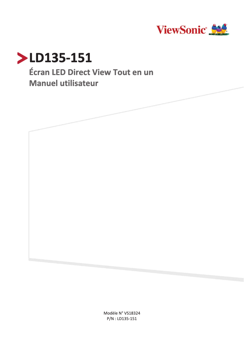 Page 1 de la notice Manuel utilisateur Viewsonic LD135-151