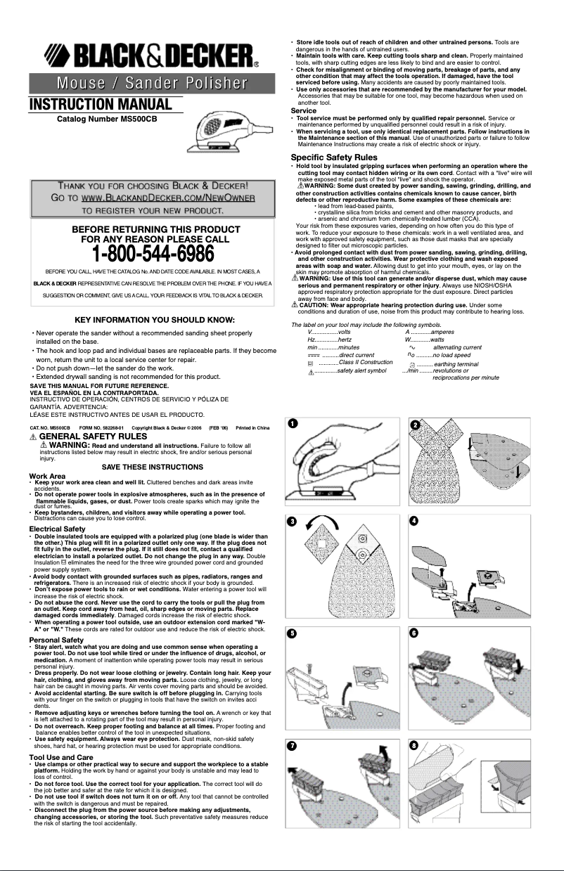 Page 1 de la notice Manuel utilisateur Black & Decker MS500CB
