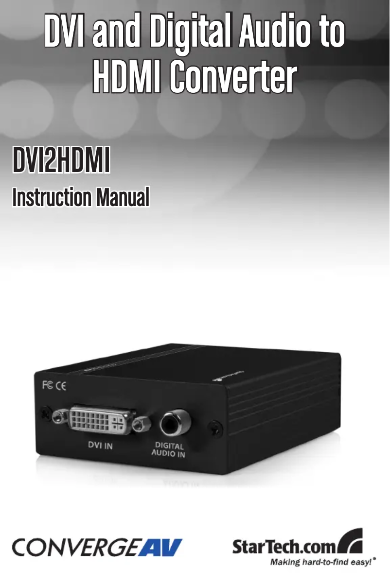 Image de la première page du manuel de l'appareil DVI2HDMI