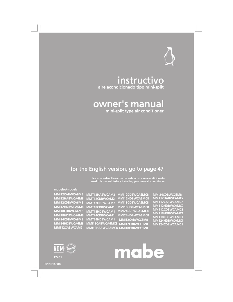 Image de la première page du manuel de l'appareil MMT12HDBWCAM2