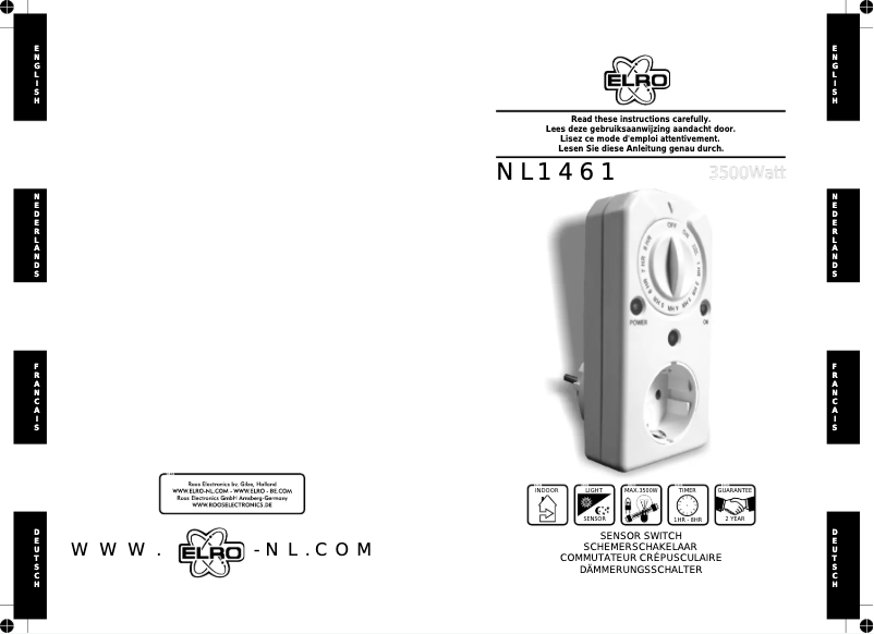 Página 1 del manual Manual de usuario Elro NL1461