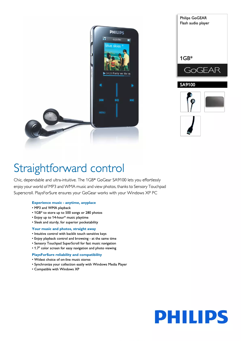 Page n°1 - Brochure Philips GoGear SA9100