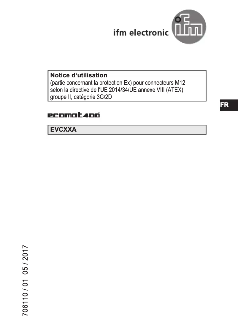 Page n°1 - Manuel utilisateur IFM EVC12A