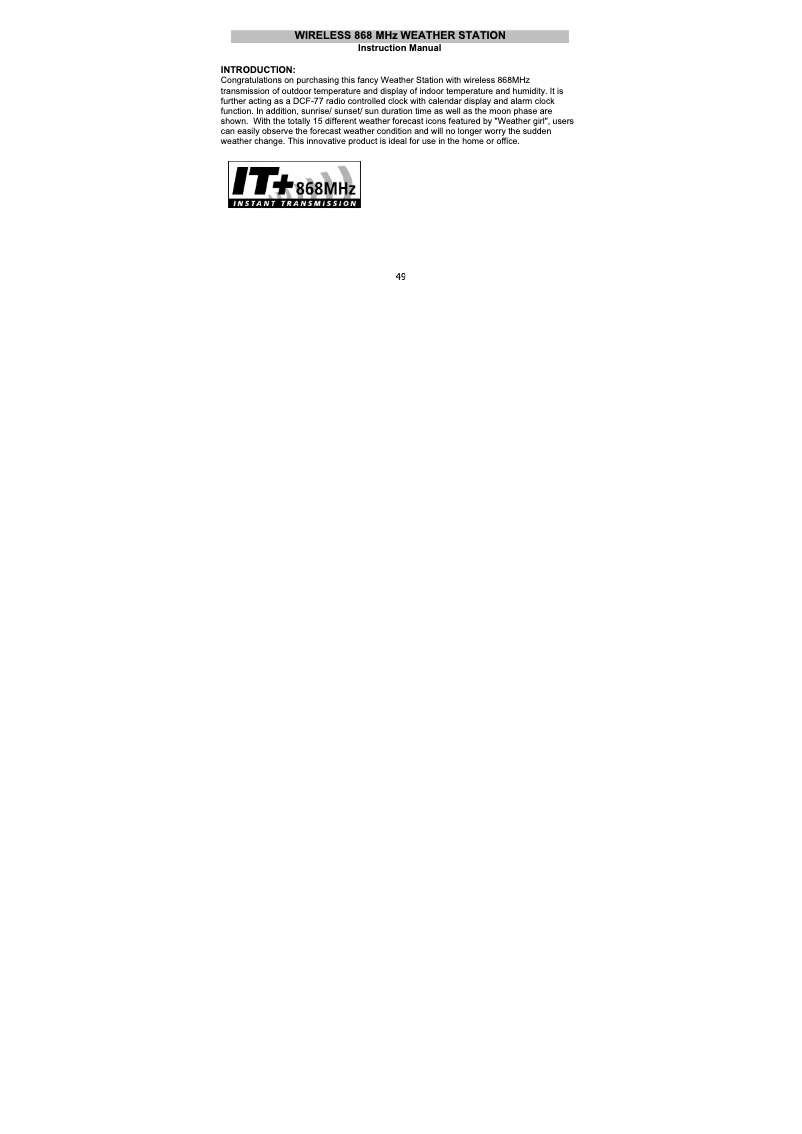 Image de la première page du manuel de l'appareil 30.3147.IT