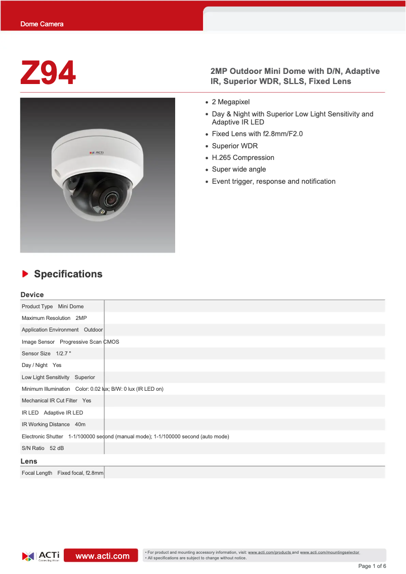 Image de la première page du manuel de l'appareil Z94