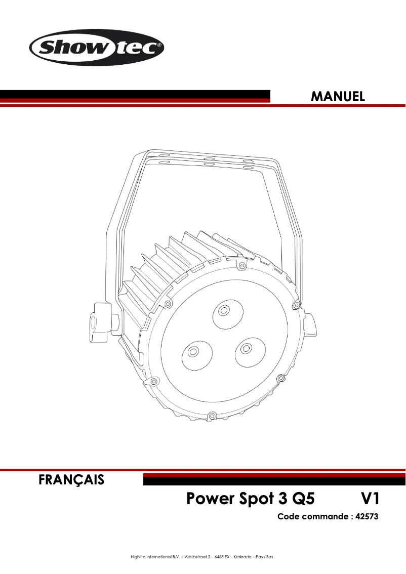 Page n°1 - Manuel utilisateur Showtec Power Spot 3 Q5